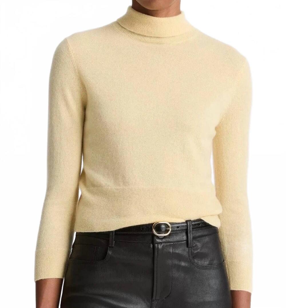NEW VINCE mock neck sweater in yellow